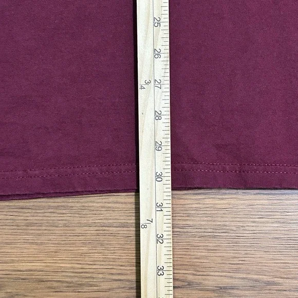 Vintage Russell Athletic Mississippi State Maroon Logo Mock Neck T-Shirt Mens L - Picture 8 of 9